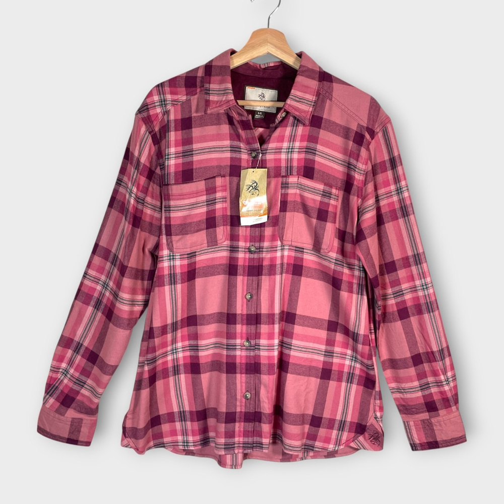 Legendary Whitetails Shirt Woman's LARGE Lightweight Flannel Pink Plaid NEW